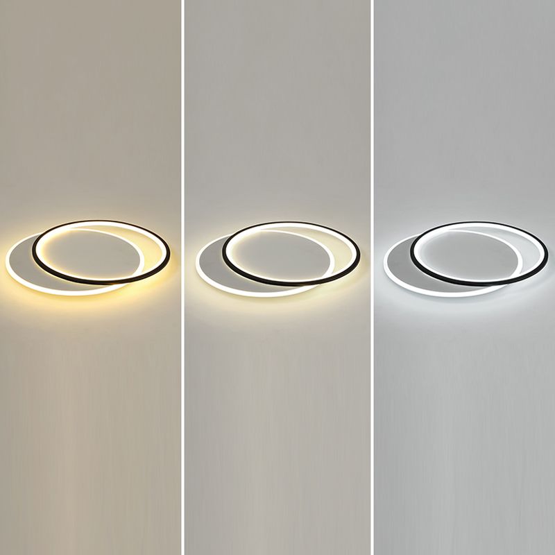 Black Circles Ceiling Light Fixture Minimalist LED Metal Ceiling Flush Mount