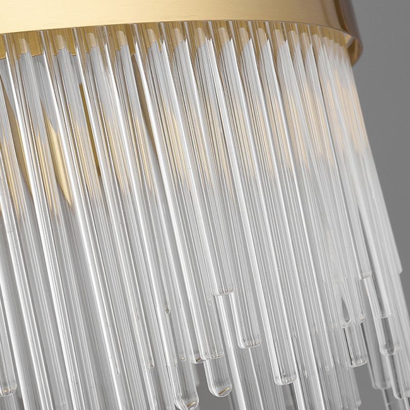 Candelera colgante de forma de rueda Crystal de estilo contemporáneo 1 Luz de lámpara de luz en oro