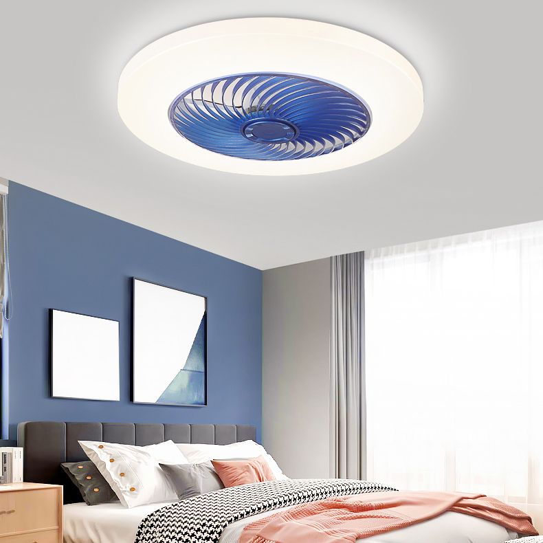 Modern Style Round Ceiling Fans Metal One Light Ceiling Light Fixture