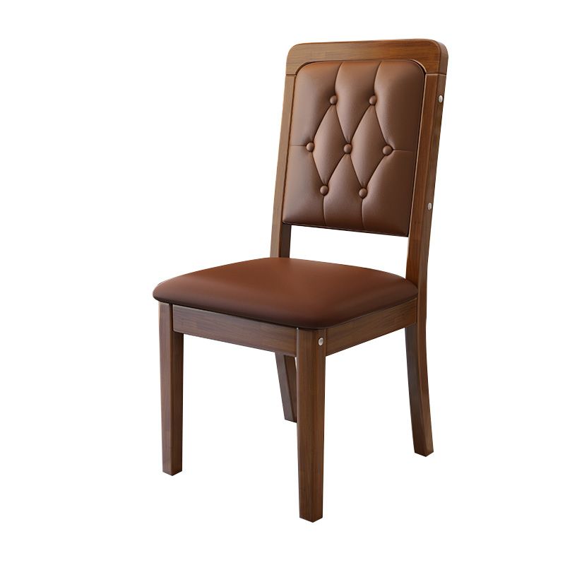 Contemporary Wood Dining Armless Chair Open Back Dining Side Chair