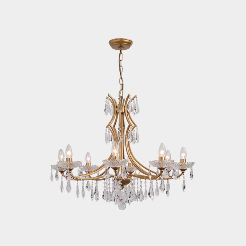 European Style Chandelier Candle Crystal Ceiling Chandelier for Bedroom