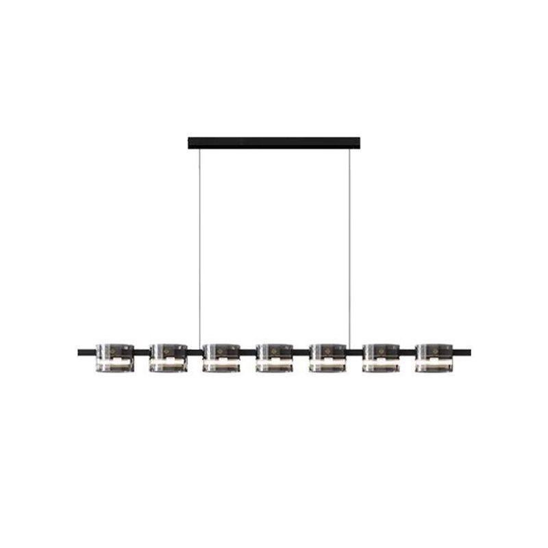 Glass 5 / 7 / 9 - Light LED Pendant Ceiling Fixture Modern Kitchen Island Light in Black