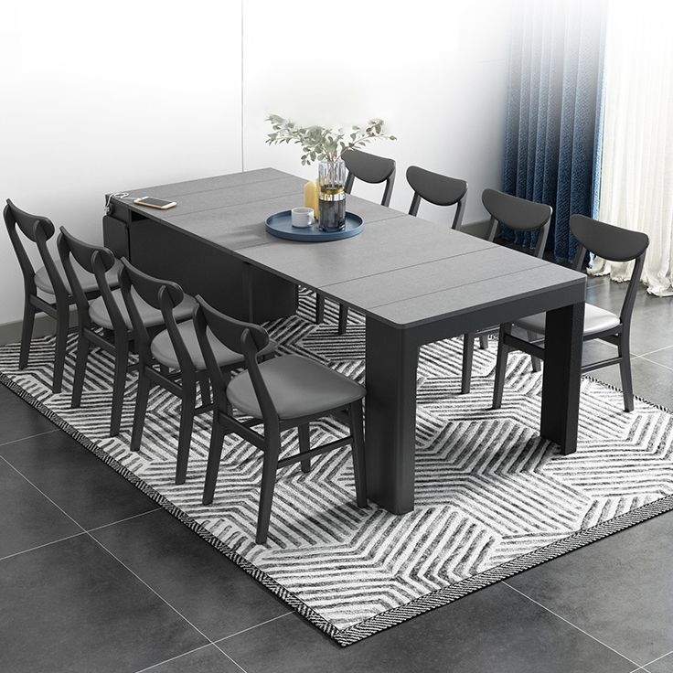 Contemporary Style Drop Leaf Dining Table Rectangle Table for Dining Room