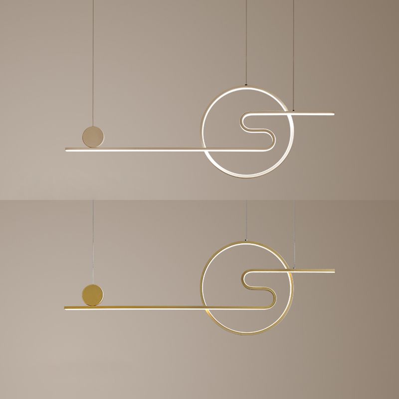 Modern Simplicity LED Linear Pendant Light Aluminium Adjustable Hanging Lamp for Dining Room