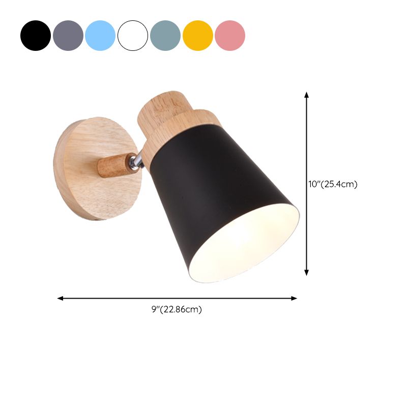 Macaron Empire Shade Wall Sconce Metal 1 Light Sconces for Bedroom
