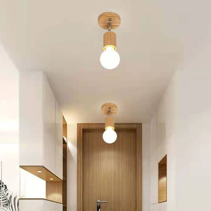 Contemporary Wall Lamp Wooden Wall Vanity Lights for Powder Room