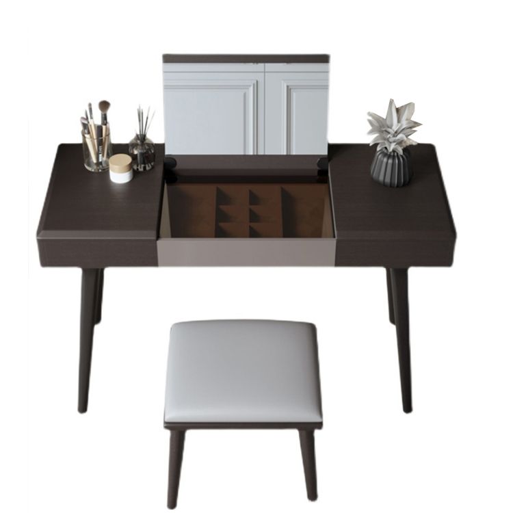 Contemporary Bedroom Makeup Vanity Desk Glass Vanity Dressing Table with Drawer