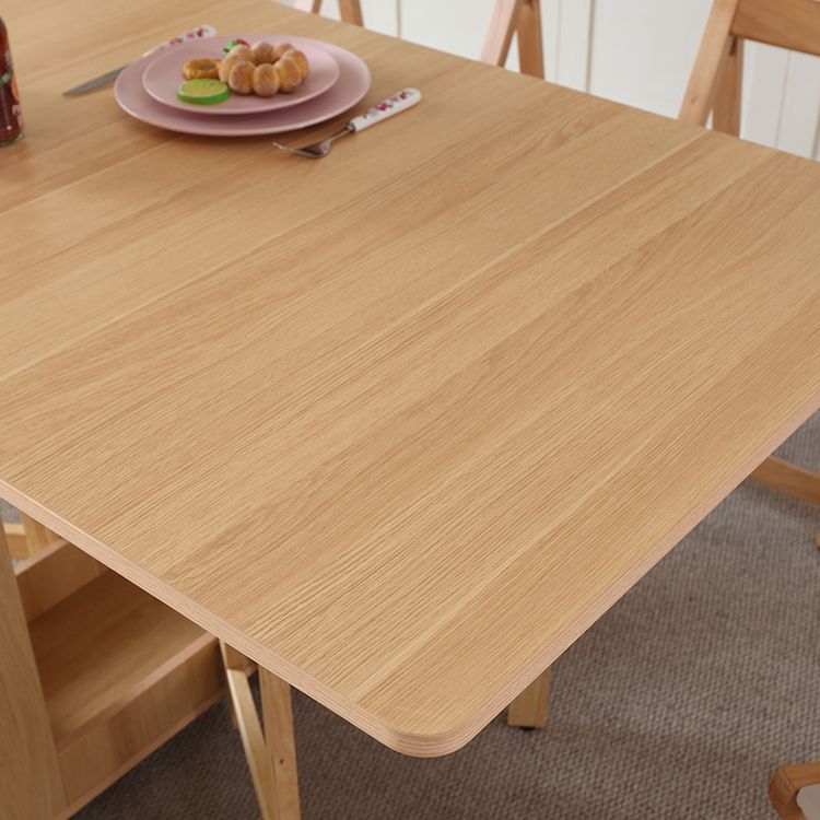 Modern Rectangle Dining Table Wood Drop Leaf Folding for Dining Room
