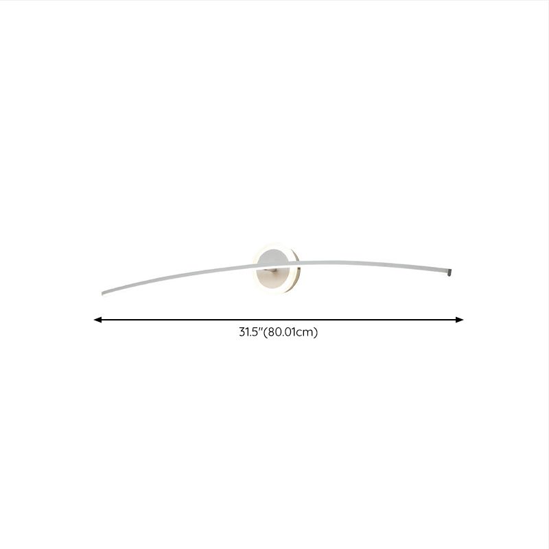 Modern Line Shape Wall Mounted Light 2 Lights Flush Mount Wall Sconce in White Finish