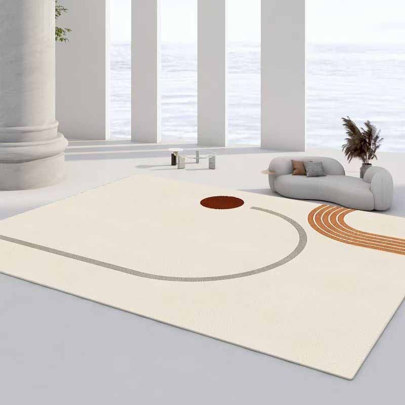 Artistic Area Carpet Modern Stripe Print Carpet Washable Polyster Rug with Non-Slip Backing