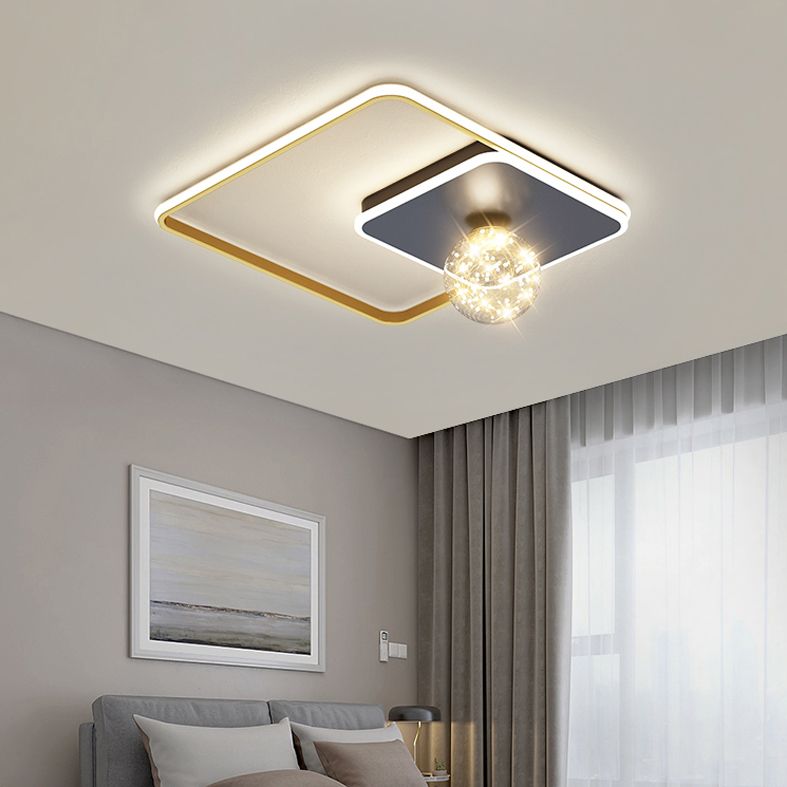 Modern Minimalist Style Geometric Flush Mount Ceiling Light Fixture Metal Flushmount Ceiling Lamp