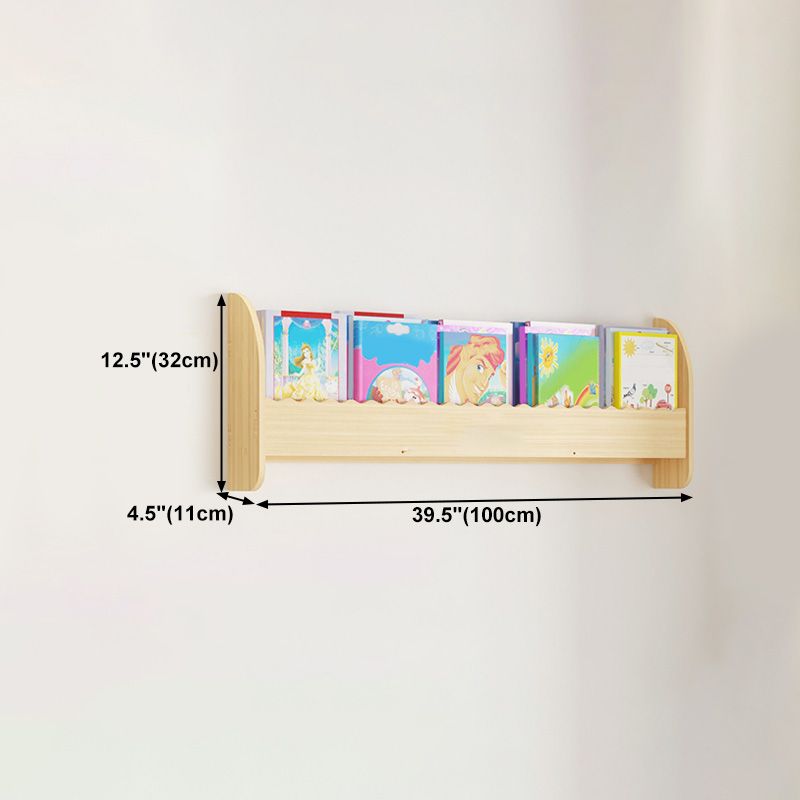 Contemporary Style Bookshelf Solid Wood Wall Mounted Bookcase for Home Office