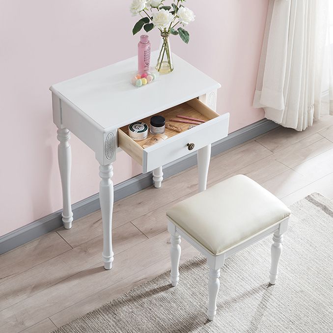 Traditional Rubberwood Bedroom Storage Box 1 Drawers Vanity Table