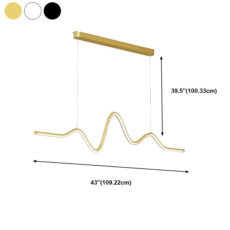 Modern Minimalist Acrylic Island Light Linear 1-Light Hanging Lamp for Dining Room