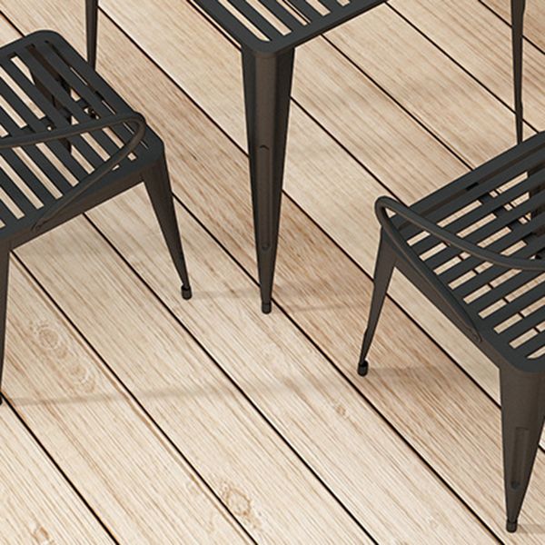 Metal Modern Dining Table Set 1/5/7 Pcs Metallic Finish Dining Set