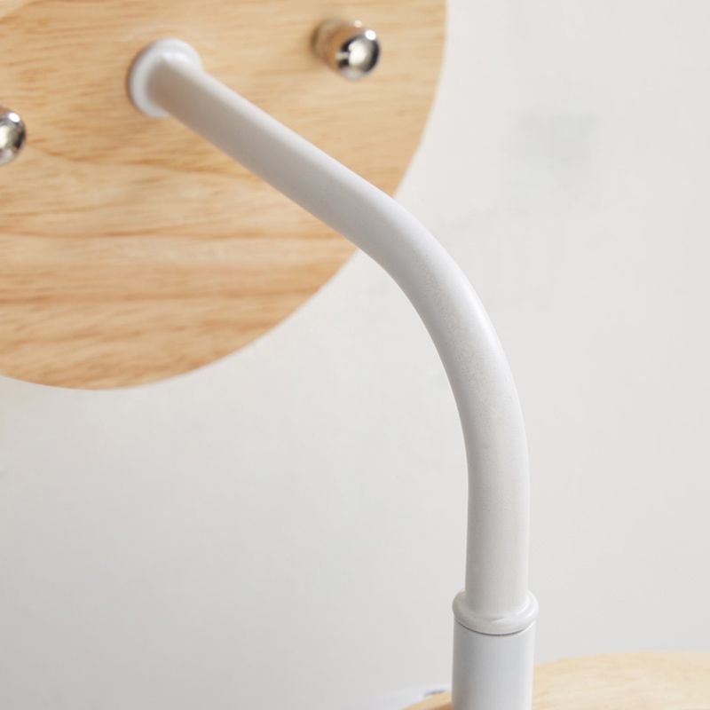 White Globe Shaded Wall Light Contemporary Wood Lighting for Foyer