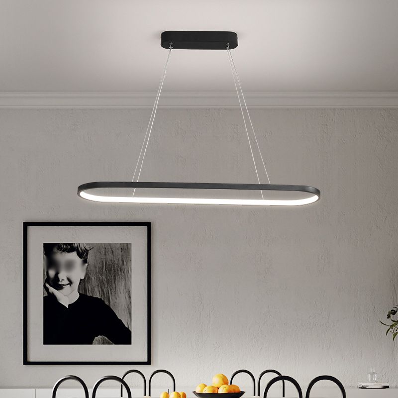 Metal lampadario lineare nordico in metallo singolo lampadario per soggiorno per soggiorno