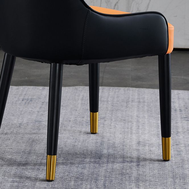 Glam Style Wood Chair Faux Leather Parsons Side Chair for Dining Room 20.8"x21.6"x35.4"