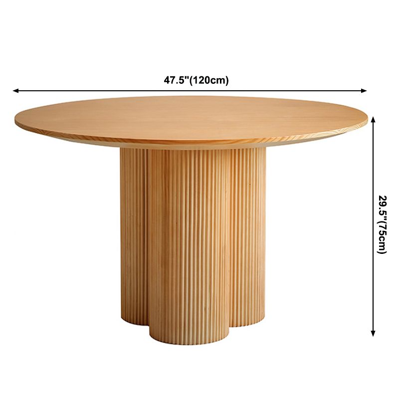 Eigentijdse ronde eettafel dennen vaste houten tafel met voetstukbasis voor thuiskeukendiner