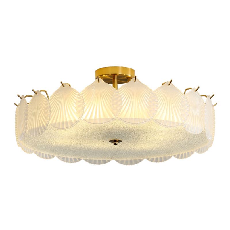 Contemporary Simplicity Ceiling Lamp Glass Flush Mount Light Fixture for Bedroom