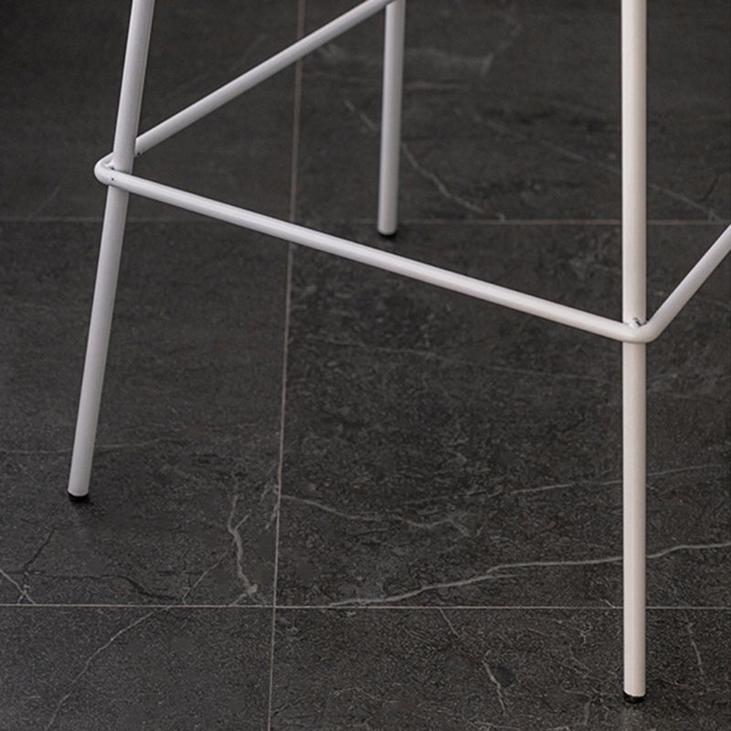 Luxurious Backrest Counter Stool with Metal Base Plastic Armless Cafe Bar Stool