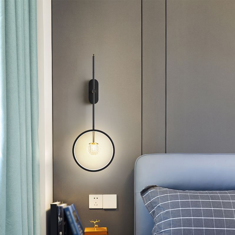 Black Wall Sconce Contemporary Style Wall Light Sconces Metal for Bedroom