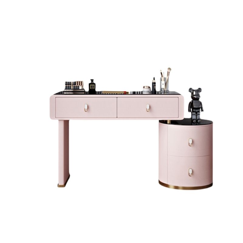 Light Glass Top Makeup Vanity Desk Storage Box Makeup Vanity Set