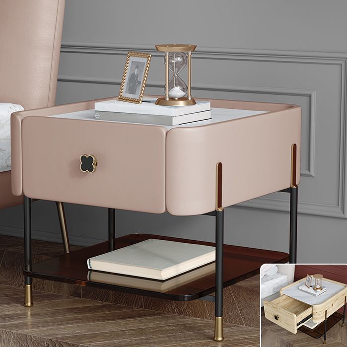 Contemporary Storage Night Table 1 Drawer Wood Bed Nightstand