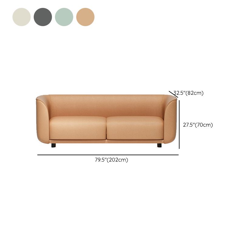 Faux Leather Tuxedo Arm Sofa Contemporary Tight Back Standard Sofa