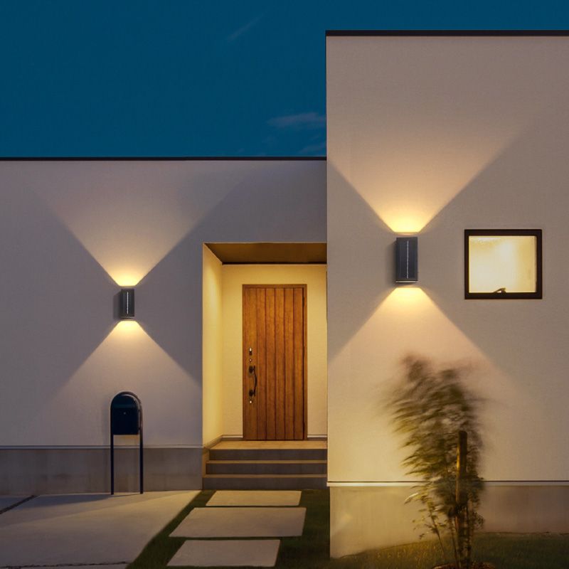 Contemporary Metal Rectangular Wall Sconce Led Wall-washer Light for Outdoor