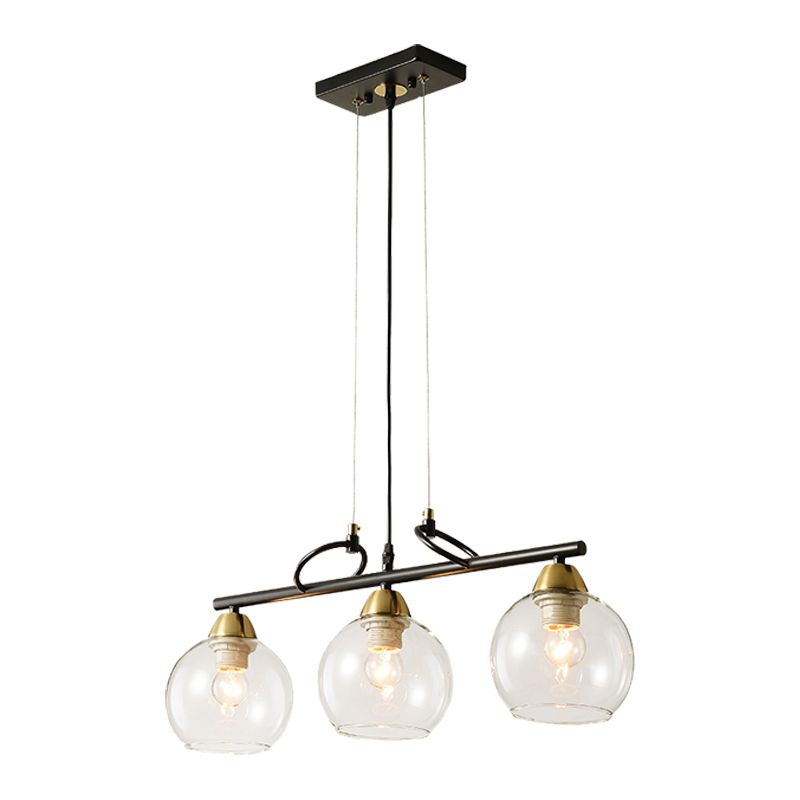 Sfera Idea di illuminazione dell'isola della sala da pranzo Idea trasparente/fumi vetro grigio 3 lampadine contemporanea lampada a sospensione contemporanea