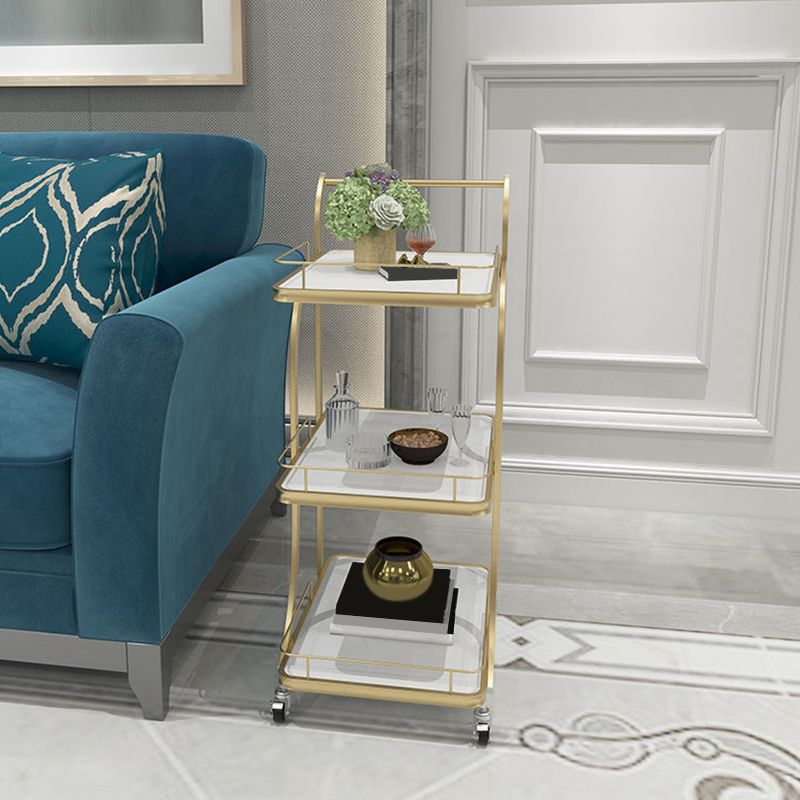 Contemporary Prep Table Rolling Rectangle Metal Prep Table for Kitchen