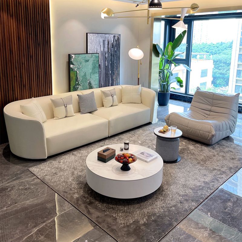 Stain-Resistant Faux Leather Modern Sofa/Sectional for Apartment, Living Room
