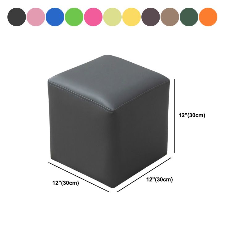 Modern Stain Resistant Ottoman Modern Pure Color Leather Standard