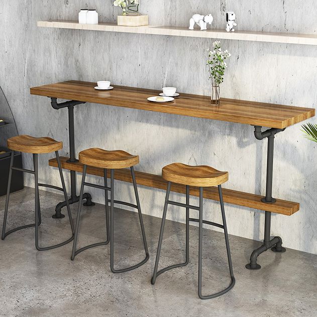 Modern Wood Bar Table Set 1/2/4/7 Pieces Rectangle Table and Stool Set