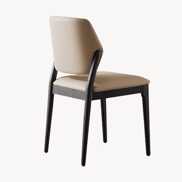 Ash Wood Legs Side Chair Modern Armless Dining Chairs with Upholstered