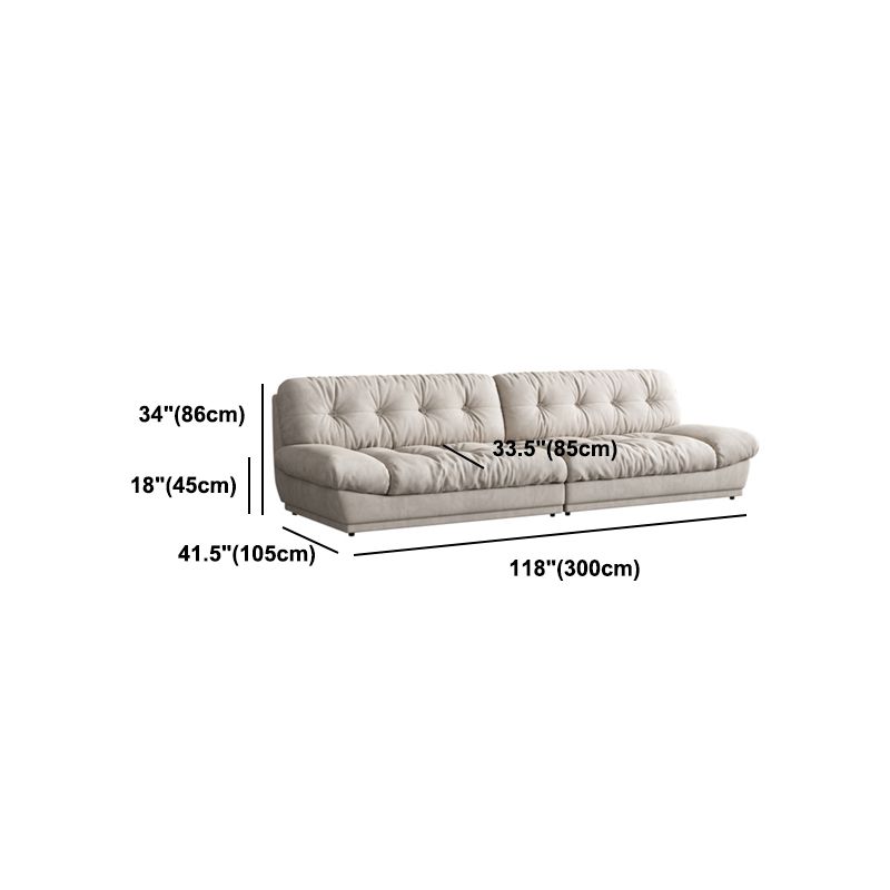 Faux Leather/ Suede Contemporary Tufted Split-Back Settee Sofa