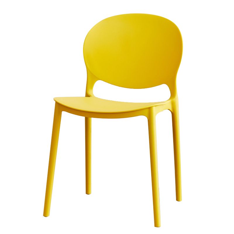 Modern Plastic Chair Kitchen Open Back Dining Side Furniture in Matte Finish