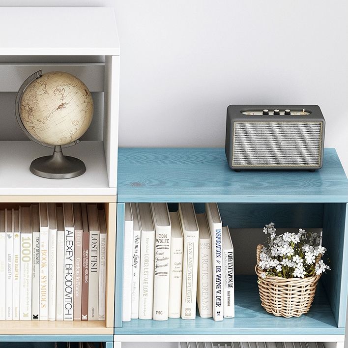 Modern Engineer Wood Bookshelf Open Back Bookcase,17.7"L x 7.9"W x 11"H