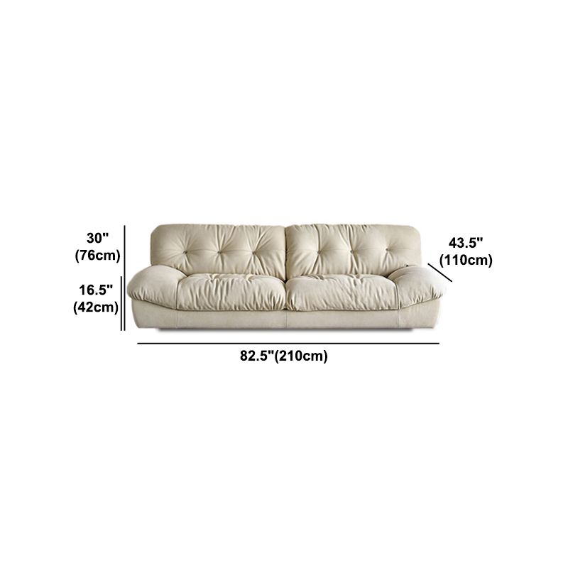 Modern White Tufted Sofa & Chaise 29.92" H Velvet Armless Sofa