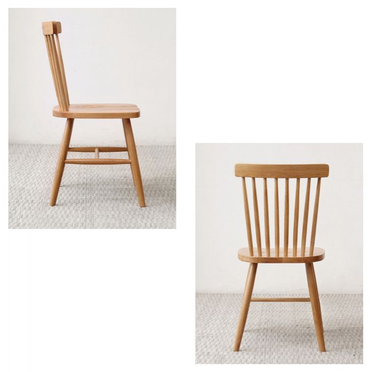 Modern Kitchen Wood Square Dining Chair Windsor Back Side Chair for Home Use