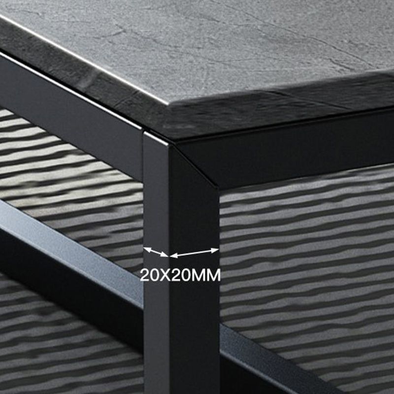 Trestle Type/frame Base Rectangular Slate Table Board Glam Style Coffee Table