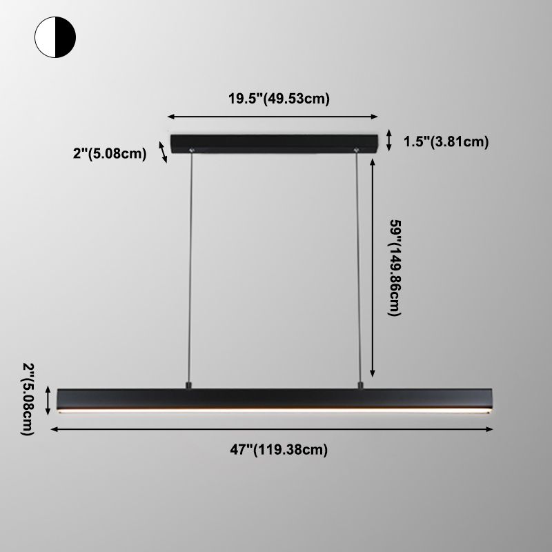 Nordic Simple Island Light armatuur rechthoek LED Dineruimte Hanglamp