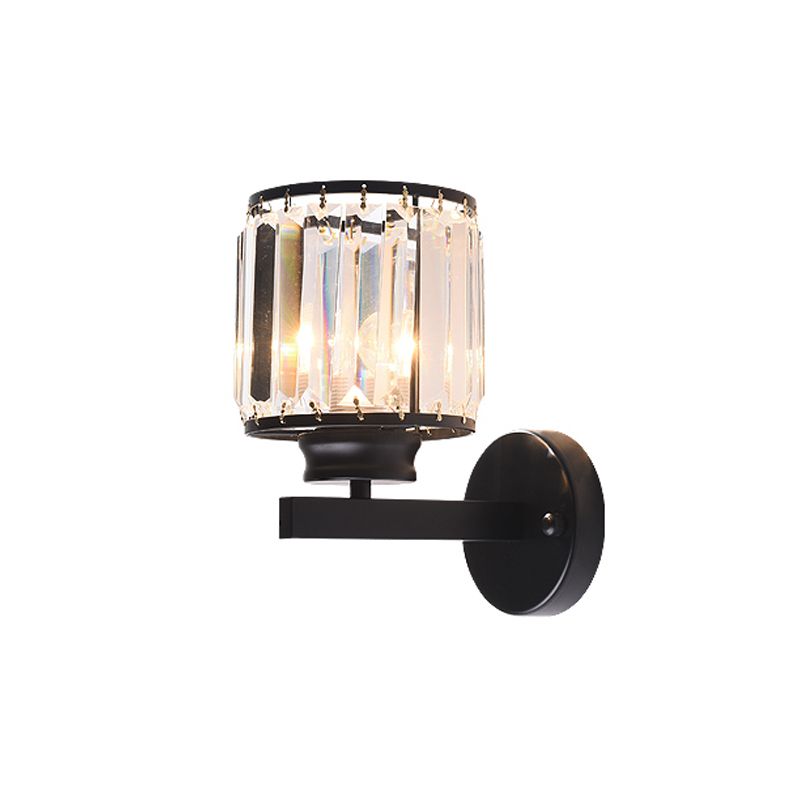 Crystal Half Cylinder Shape Wall Light Modern 1 Light Wall Light Sconce
