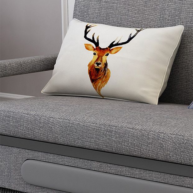 33.46"H Modern Cotton Blend Square Arm Sofa Bed for Living Room