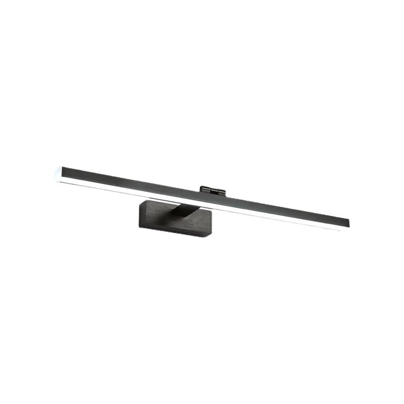 Linear Bathroom Mirror Light Fixture Metal LED Simple Wall Mounted Lamp in Black