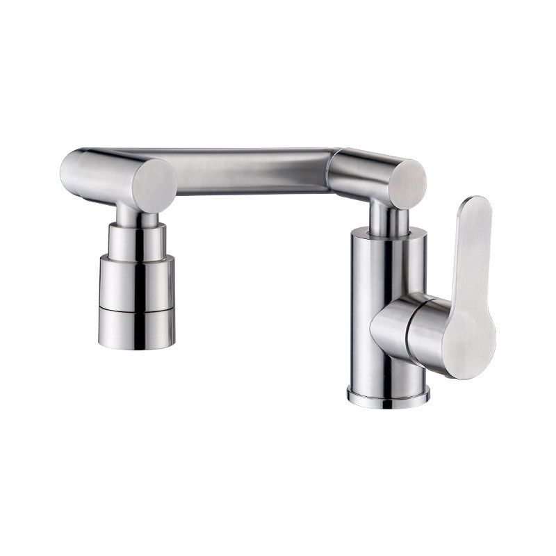 Modern Rotatable One Handle Deck Mounted Pot Filler Stainless Steel Profile Filler