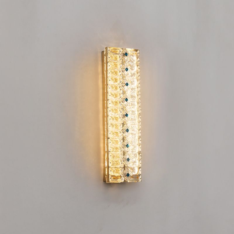 Quadratische Schattenkristallwandleuchter moderner Stil 2 Lichter Wandmontage Leuchte in Gold