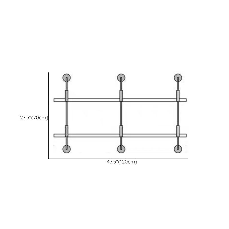 Metal and Wood Glam Shelf Bookcase Gold Wall Mounted Bookshelf for Office