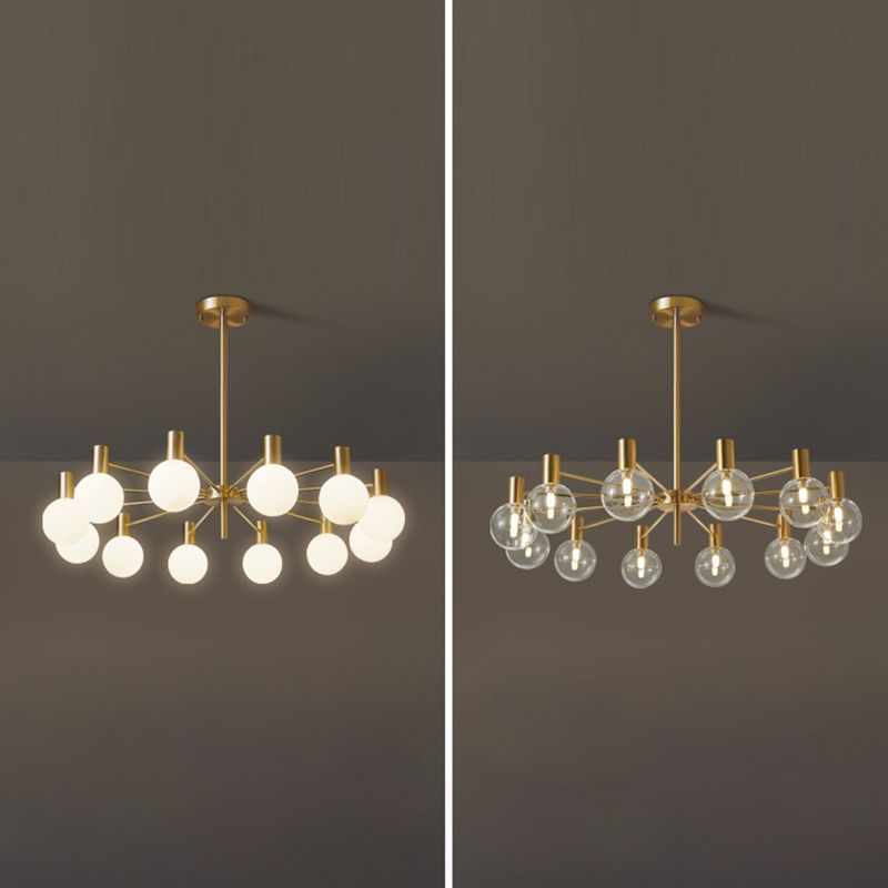 Lampadario moderno del lampadario a globo con tonalità di vetro adatto alla camera da letto del soggiorno